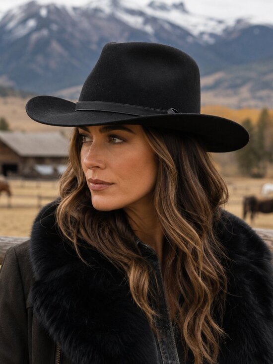 Sunday Afternoons Black Wool Ranch Hat – Yellowstone Luxe Western Fedora main image 6